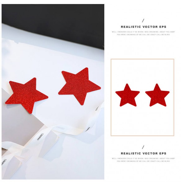 FEE ET MOI - Nipple Sticker Accessories (Red Star-shaped)